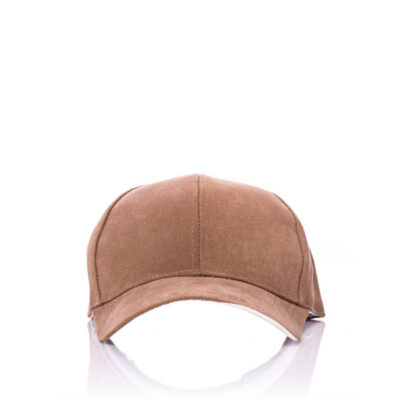Close up new brown baseball hat. studio shot isolated on white background