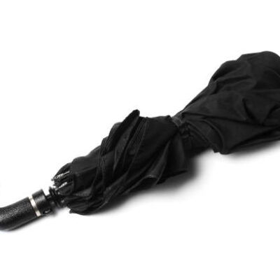 Black male automatic umbrella isolated on white