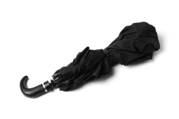 Black male automatic umbrella isolated on white