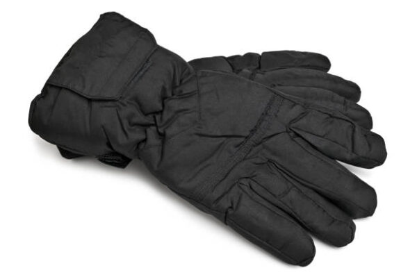 Male warm gloves on white background