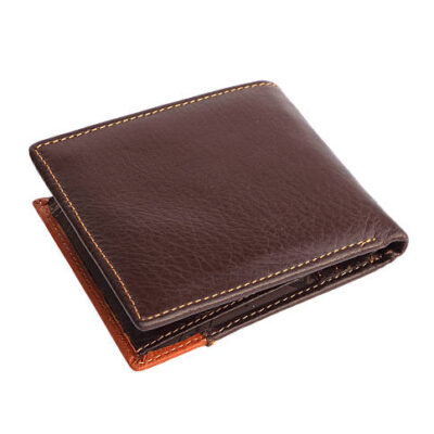 Leather wallet on white background