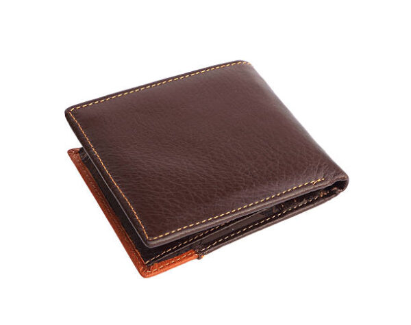 Leather wallet on white background